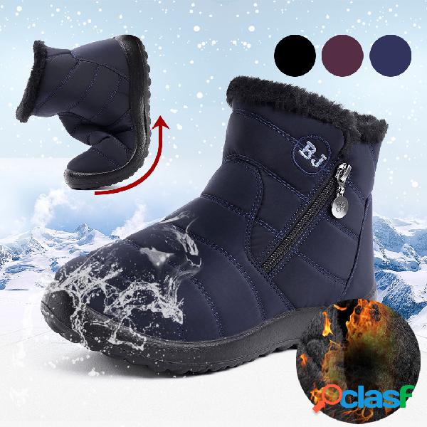 Dark Blue Warm Fur Lining Waterproof Antiskid Boots