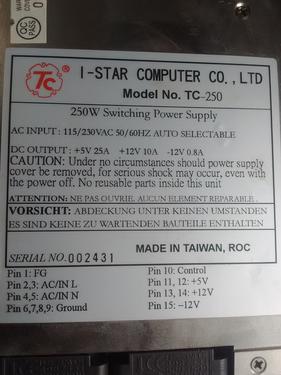 TC I-Star Computer TC-W Switching Power Supply