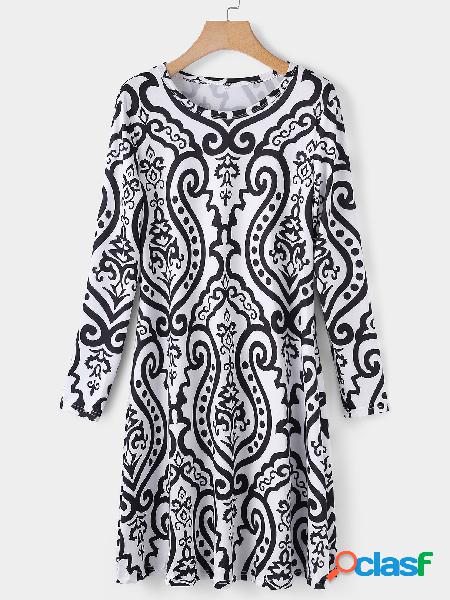 Black Casual Random Floral Print Mini Dress