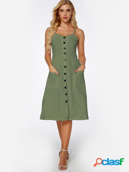 Army Green Backless Side Pockets Occasion Dresses