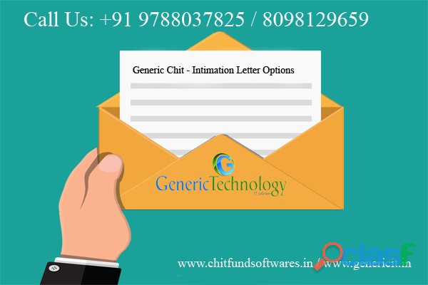 Intimation Letter Options In Generic Chit