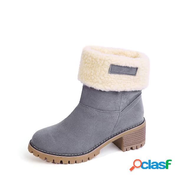 Grey Antiskid Fur Lined Warm Boots