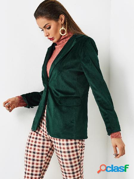Atrovirens Velvet Lapel Collar Classic Blazers