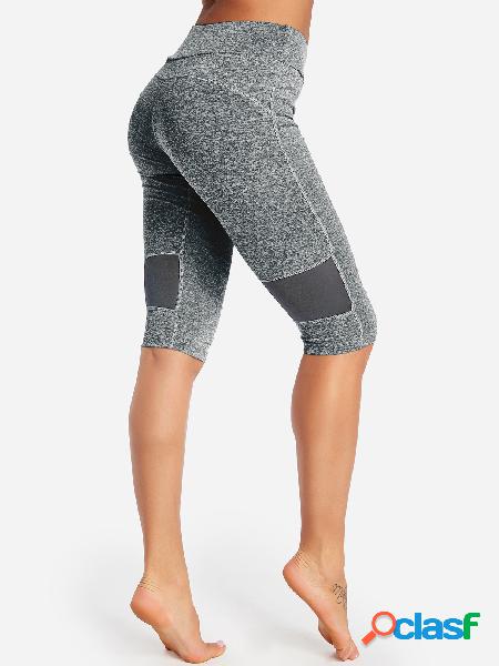 Dark Grey Plain High-waisted Sports Shorts