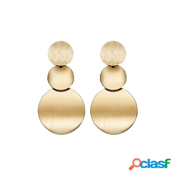 Gold Geometric Design Vintage Metal Earrings