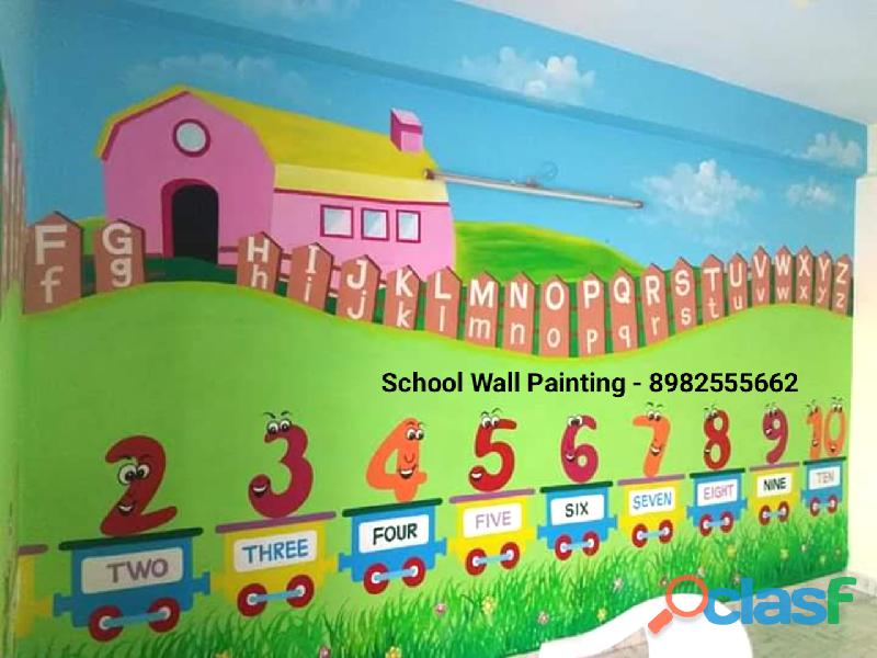 wall painting for primary school , play school wall painting