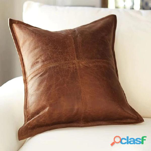 Buy Lambskin Leather Pillow Cover | Leather Cushion Cover