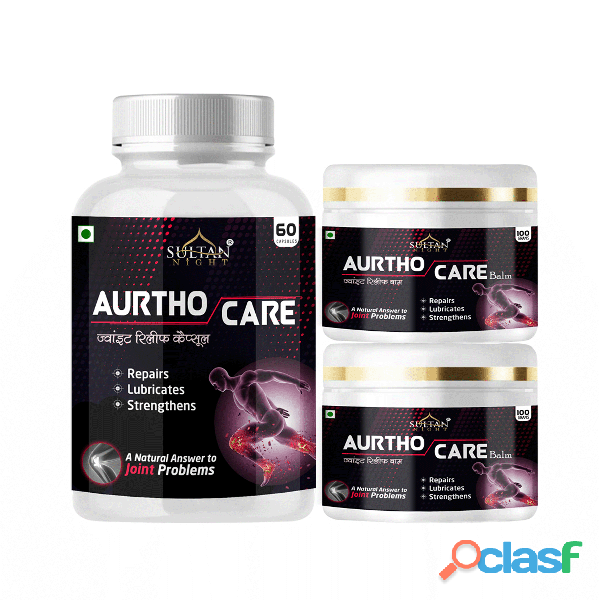 Aurtho Care 60 Capsules + 2 Balm | Pain Relief Combo Pack |