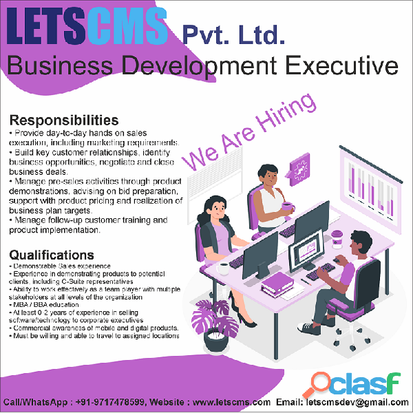 Business Development Executive IT Software Company in Noida