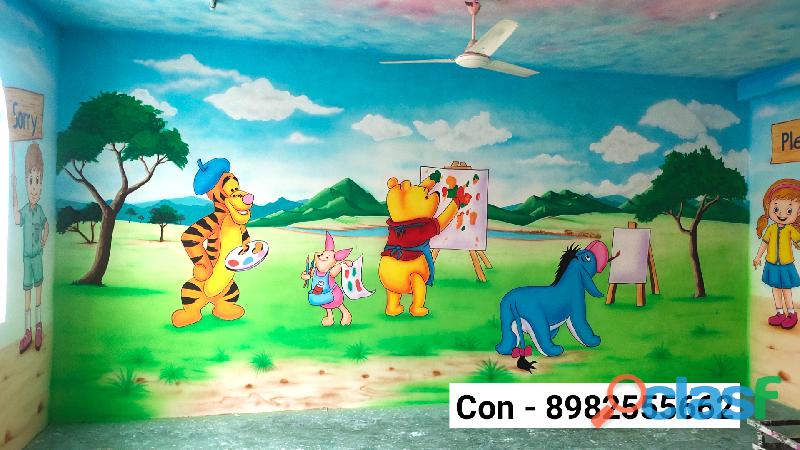 3d school wall painting specialized cartoon artist vadodaraschool wall  painting school wall cartoon painting services play school wall 🥇 | Posot  Class