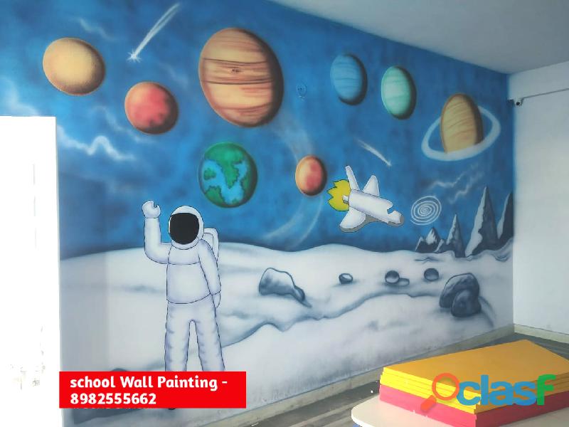 school wall painting design school wall painting images
