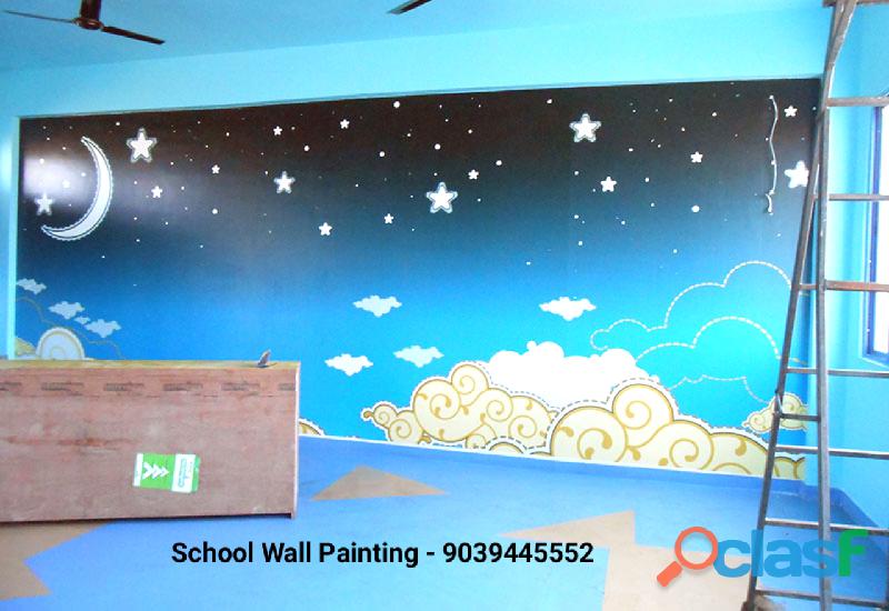 play school cartoon painting artist in sikar