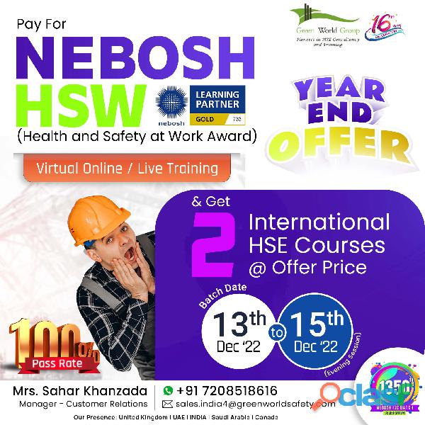 Enrol in NEBOSH HSW & boost your HSE skills!