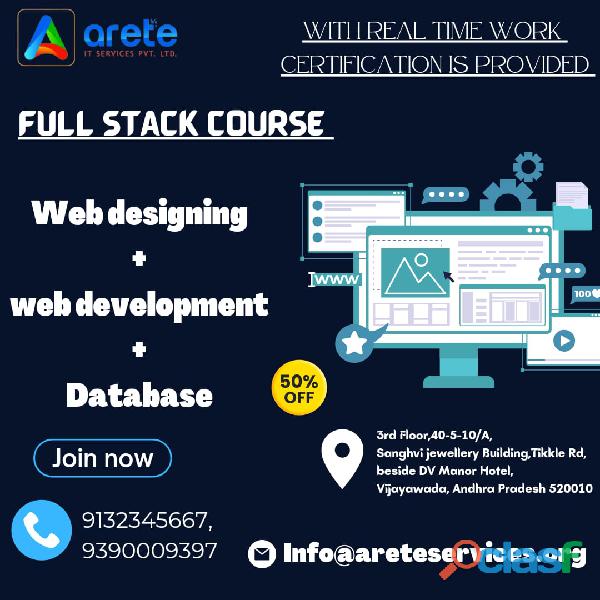 Full stack course along with certification and placements