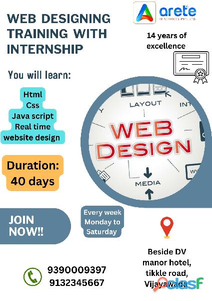 Best web designing training and internship along with