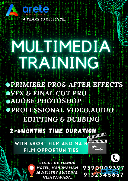 Multimedia training with short film opportunities