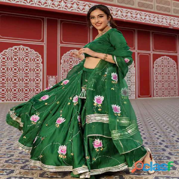 Buy The Latest Collection of Green Lehenga Online