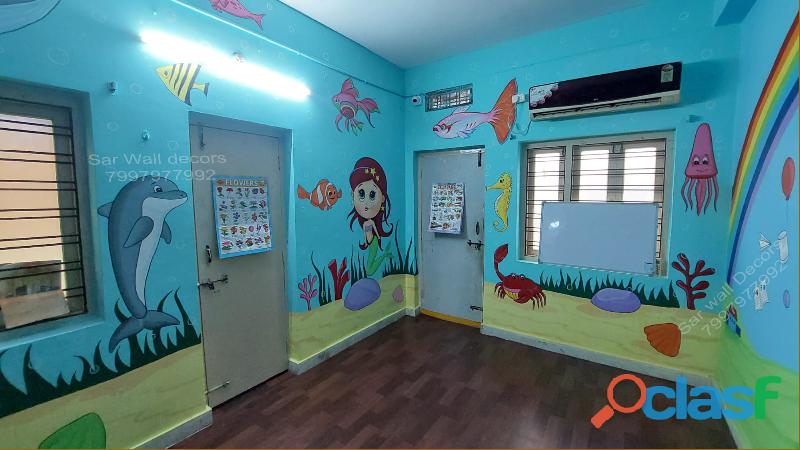 Children School Wall Painting Images from Kompally