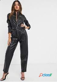 women's leather jumpsuits
