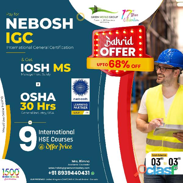 Nebosh IGC in Trichy, Coimbatore, Tamil Nadu