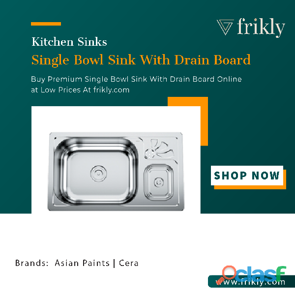 Buy Quality Single Bowl Sink with Drain board Online at Low