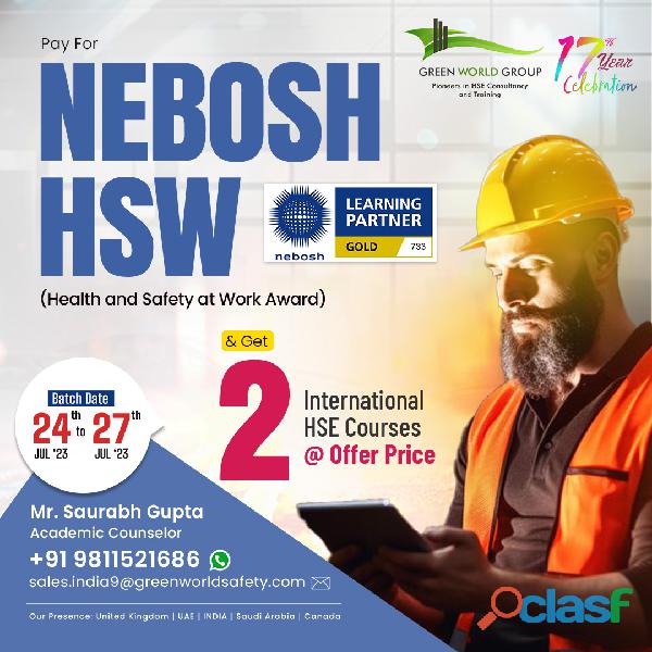 Join Nebosh HSW in Delhi