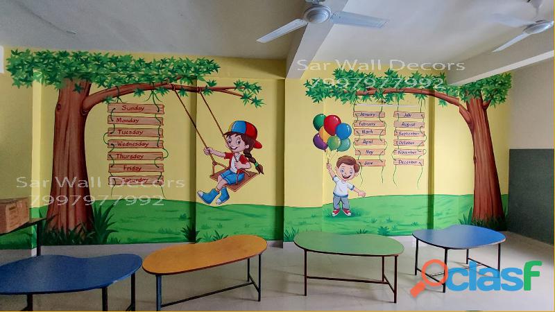 Cartoon Wall Painting for Nursery School