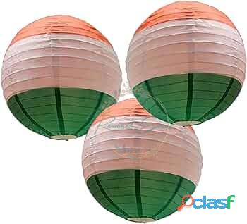 Find Here Independence Day Tri Color Tiranga Paper Lanterns