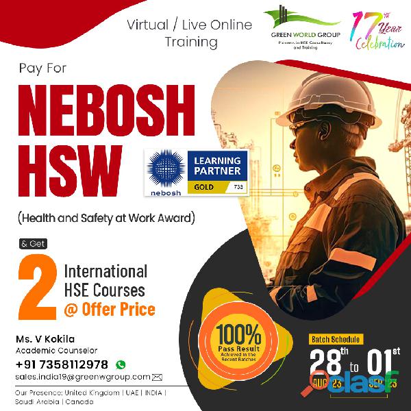 Nebosh HSW Course training in BANGALORE