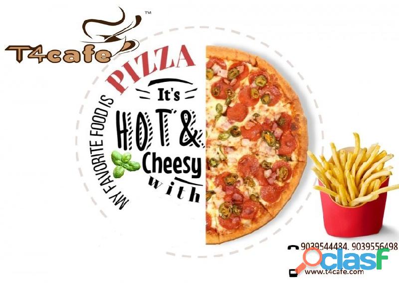 Hot Pizza Cheese With French fries | T4 Cafe