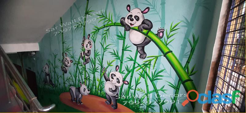 Kids School Cartoon Wall Art Painting From Kamareddy
