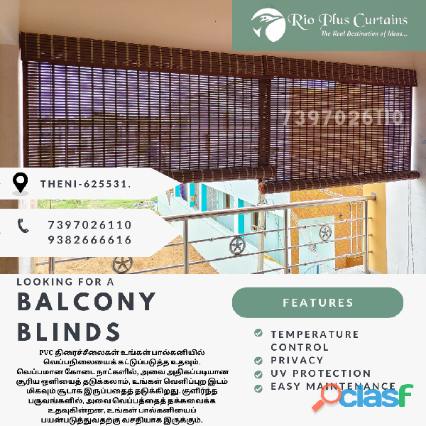 Best Artificial Bamboo Balcony Blinds in Periyakulam, Theni