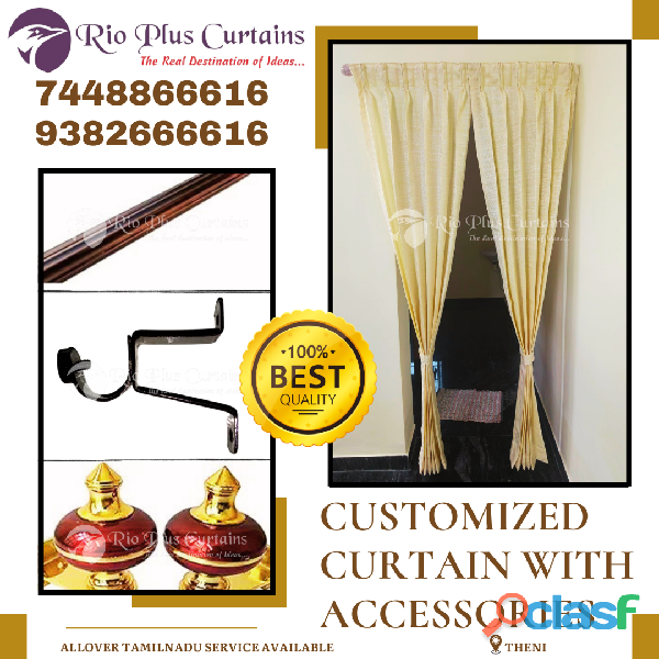 Customized curtains with accessories in aundipatti