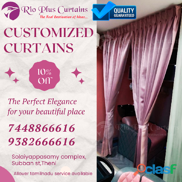 Pink elegance rich look customized curtains in chennai