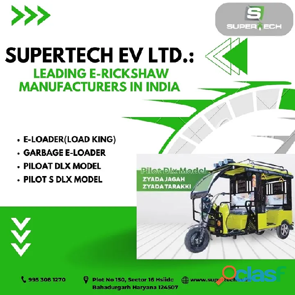 Cargo E Rickshaw Manufacturer Supertech Ev