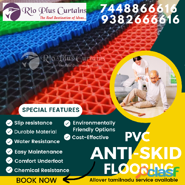 Anti skid PVC indoor flooring in periyakulam