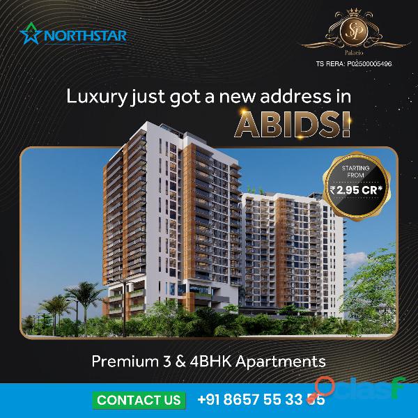 3 & 4 BHK Gated Community Apartments in Abids: Northstar SP