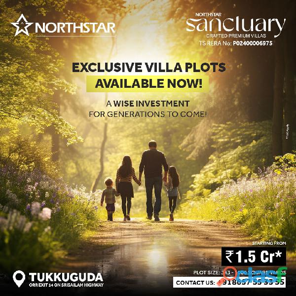 Luxury Villa Plots for sale in Tukkuguda: Northstar