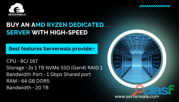 Buy an AMD Ryzen dedicated server with high speed