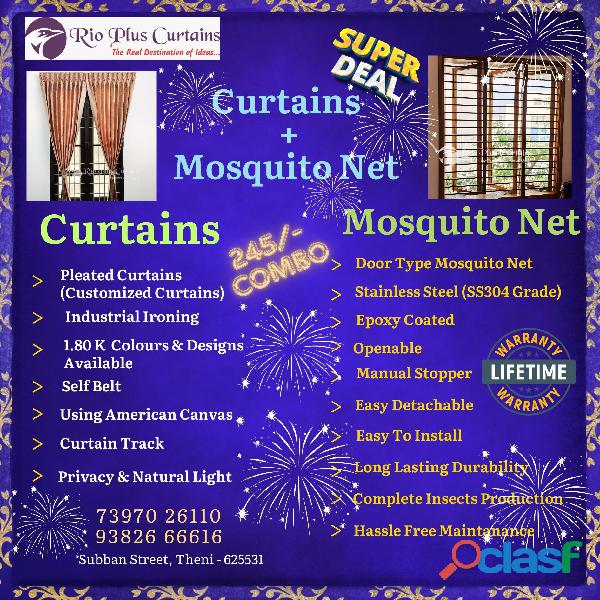 Curtain with Door type Mosquito Net Diwali Combo Offer