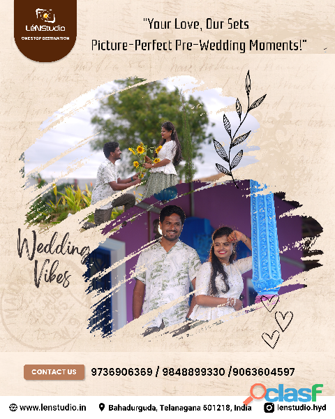 pre wedding shoot location in hyderabad | Lenstudio